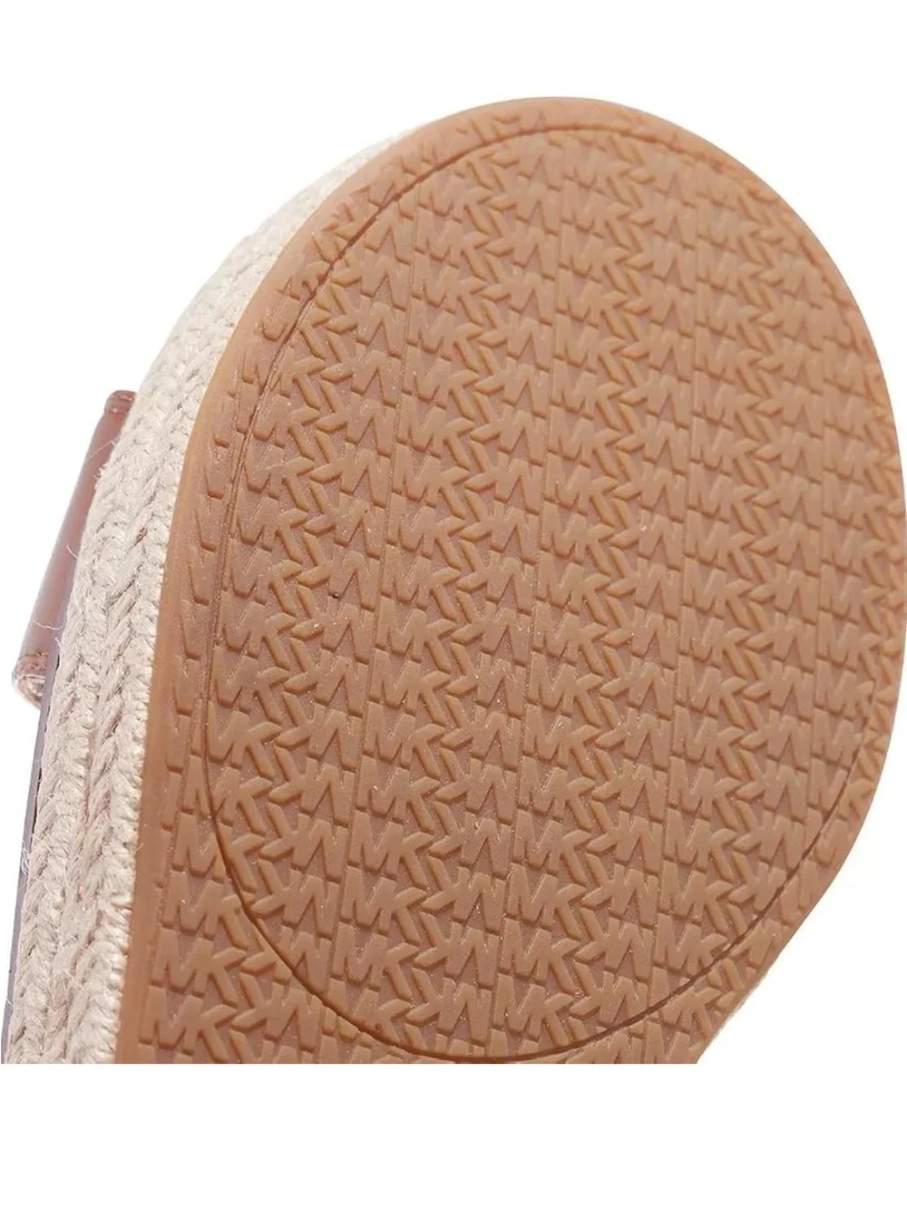 NWOT Michael Kors Luggage Brown Leather Platform Espadrille Sandal